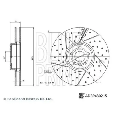 Disco de freno BLUEPRINT ADBP430215 Mejor Calidad